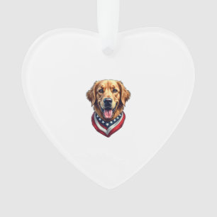 All American Golden Retriever Vintage T-Shirt 4 Ornament