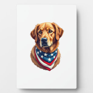 All American Golden Retriever Vintage T-Shirt Fotoplatte