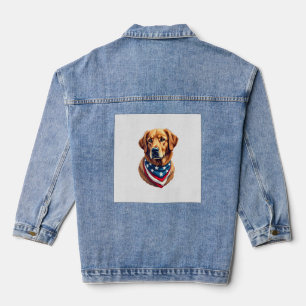 All American Golden Retriever Vintage T-Shirt Jeansjacke