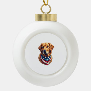 All American Golden Retriever Vintage T-Shirt Keramik Kugel-Ornament