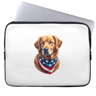 All American Golden Retriever Vintage T-Shirt Laptopschutzhülle