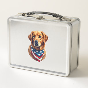 All American Golden Retriever Vintage T-Shirt Metall Brotdose