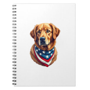 All American Golden Retriever Vintage T-Shirt Notizblock