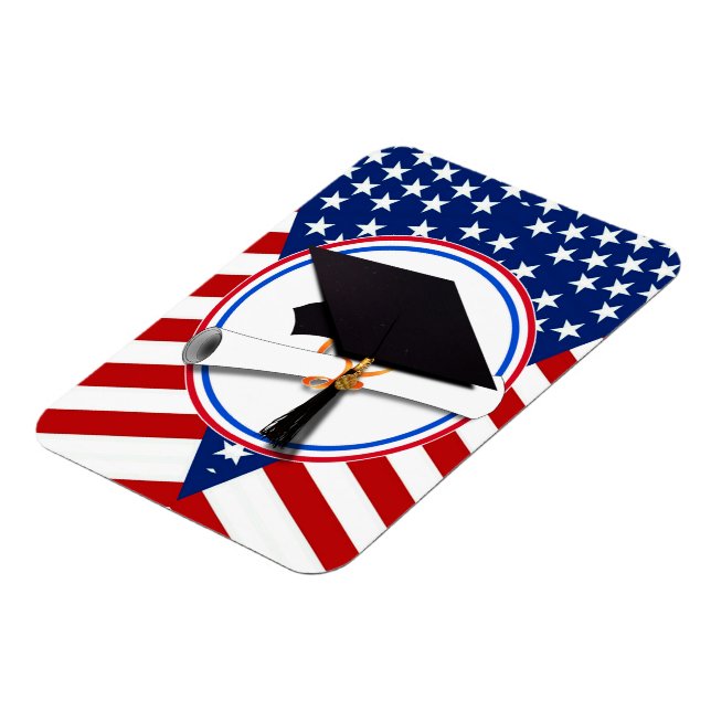 All American Grad - Red White & Blue on Stars Magnet (Linke Seite)
