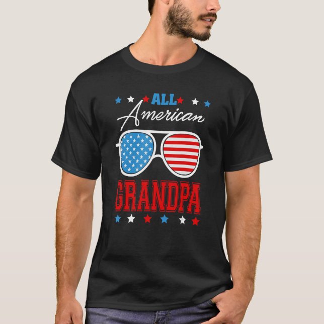 All American Grandpa 4th Of July Sunglasses Matchi T-Shirt (Vorderseite)