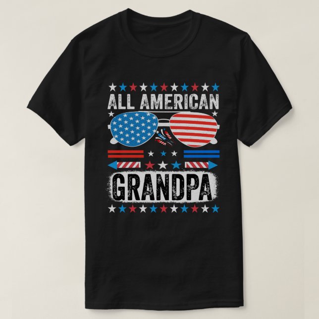 All American Grandpa  Patriotic t shirt (Design vorne)