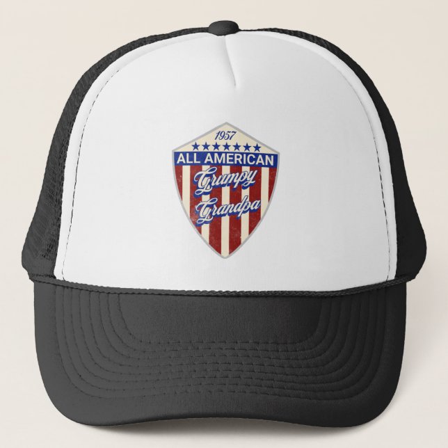 All American Grumpy Opa Truckerkappe (Vorderseite)
