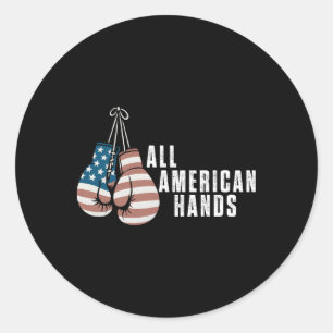 All American Hands Boxhandschuhe USA-Flagge Patrio Runder Aufkleber