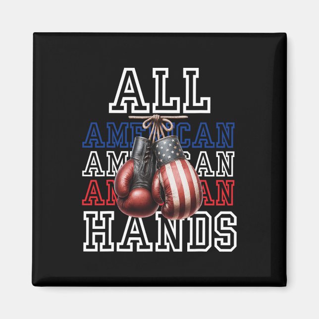All American Hands Usa Flag Boxhandschuh Tee  Magnet (Vorne)