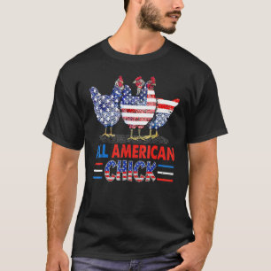 All American Huhn Huhn Patriotische USA-Flagge 4.  T-Shirt
