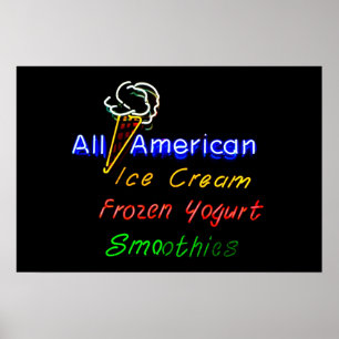 All-American Ice Cream, Frozen Yogurt und Smoothie Poster