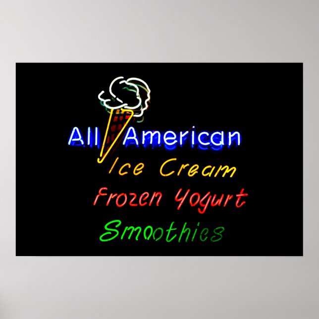 All-American Ice Cream, Frozen Yogurt und Smoothie Poster (Vorne)