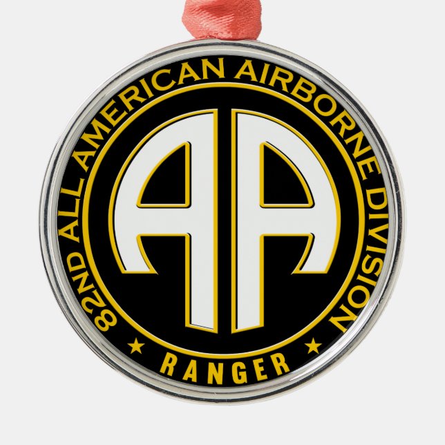All American Im Flugzeug Ranger Lässig Patch Silbernes Ornament (Vorne)