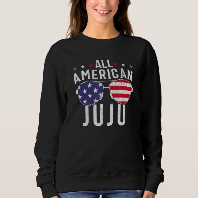 All American Juju USA Flag Sunglasses 4th Of July  Sweatshirt (Vorderseite)