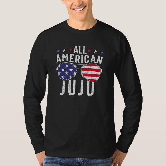 All American Juju USA Flag Sunglasses 4th Of July  T-Shirt (Vorderseite)