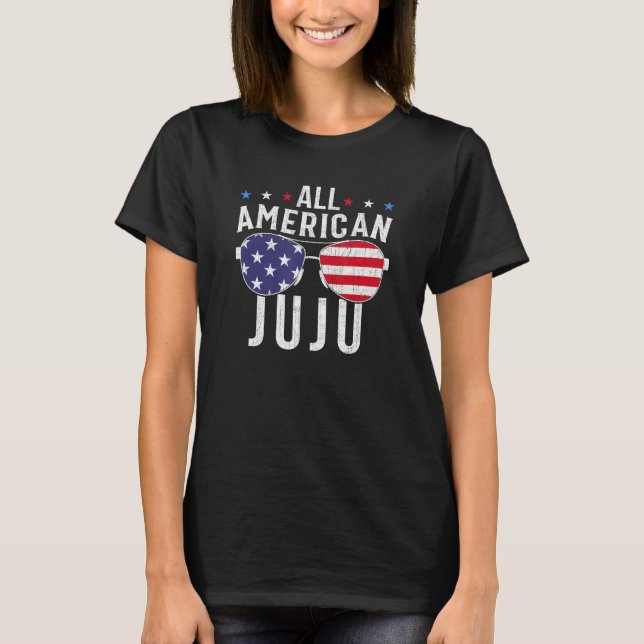 All American Juju USA Flag Sunglasses 4th Of July  T-Shirt (Vorderseite)