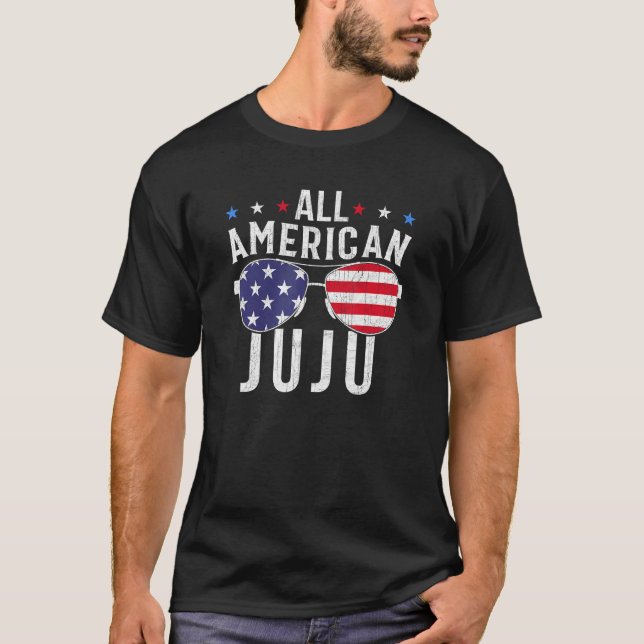 All American Juju USA Flag Sunglasses 4th Of July  T-Shirt (Vorderseite)
