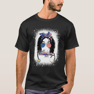 All American Lpn Messy Bun Afro 4. Juli Patrio T-Shirt