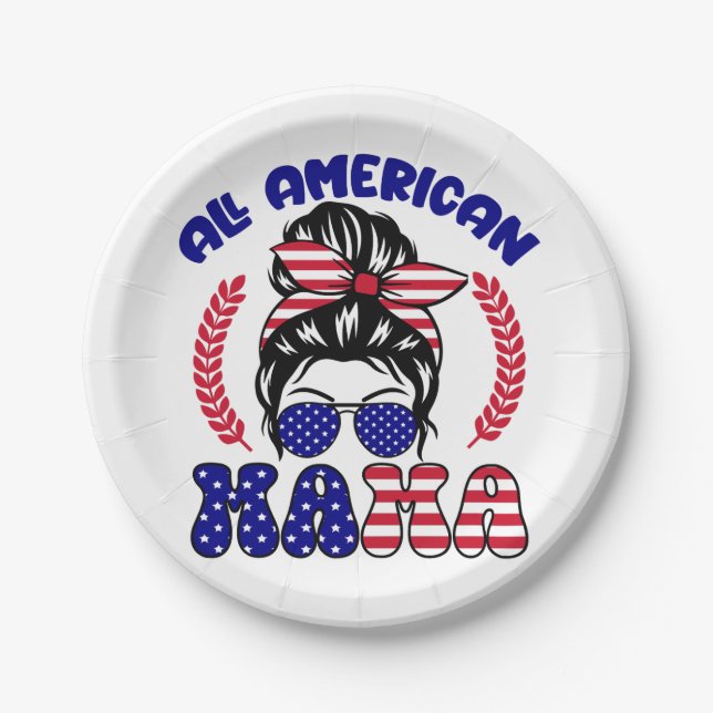 All American Mama Pappteller (Vorderseite)