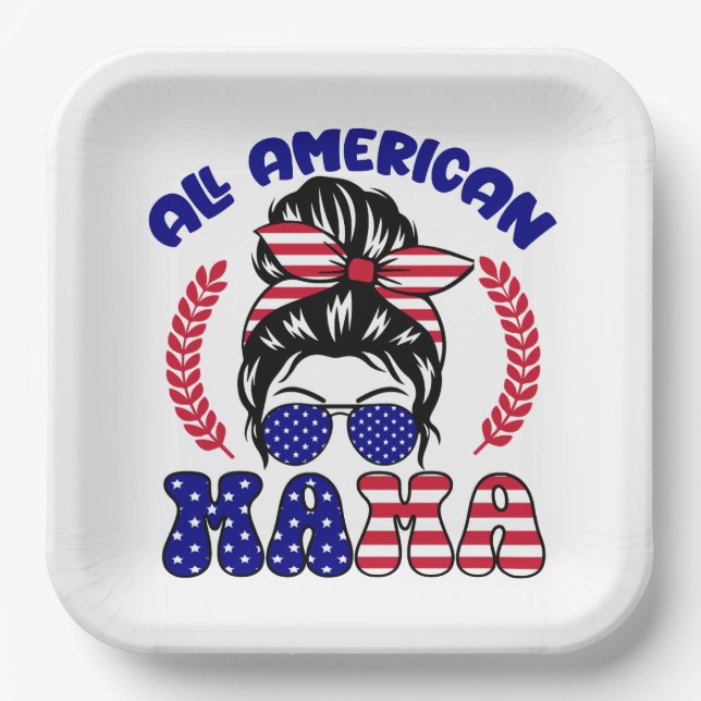 All American Mama Pappteller (Vorderseite)