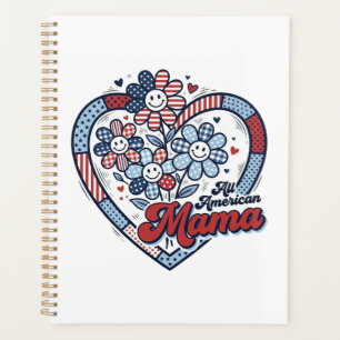 All American Mama Patriotisches Blumen-Shirt-Desig Planer
