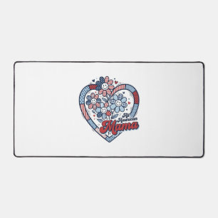 All American Mama Patriotisches Blumen-Shirt-Desig Schreibtischunterlage
