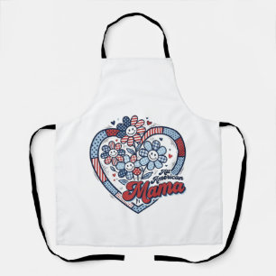 All American Mama Patriotisches Blumen-Shirt-Desig Schürze