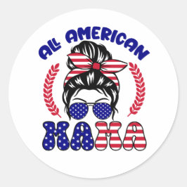 All American Mama Runder Aufkleber