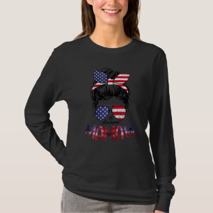 All American Mamaw Messy Bun for Oma 4 T-Shirt