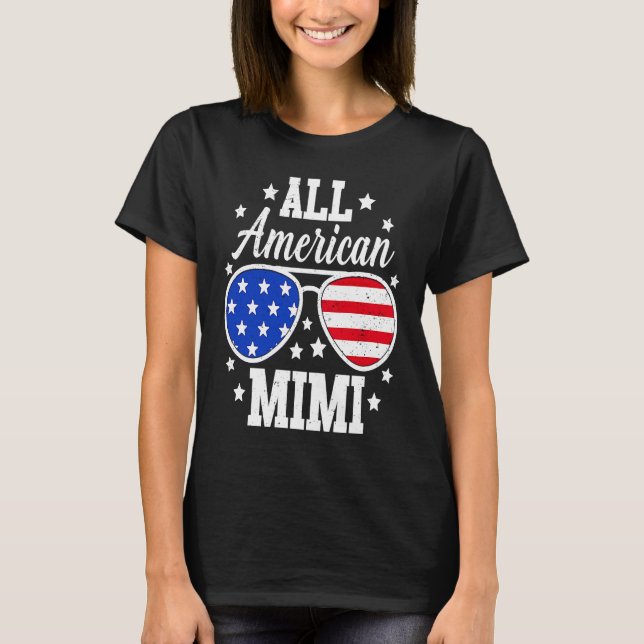 All American Mimi  4th of July Grandma Family Matc T-Shirt (Vorderseite)