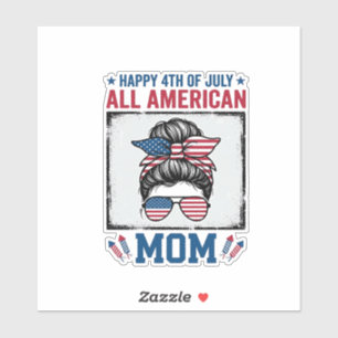 All American Mom 4. Juli Vintage-Shirt-Design_ Aufkleber