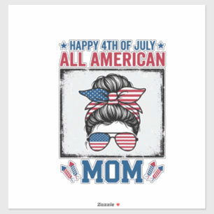 All American Mom 4. Juli Vintage-Shirt-Design_ Aufkleber