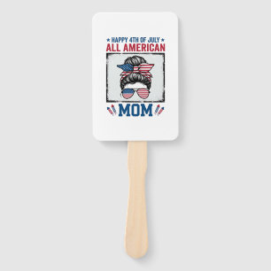 All American Mom 4. Juli Vintage-Shirt-Design_ Fächer