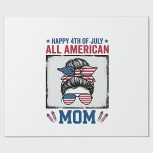 All American Mom 4. Juli Vintage-Shirt-Design_ Geschenkpapier