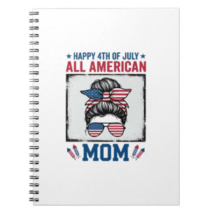 All American Mom 4. Juli Vintage-Shirt-Design_ Notizblock