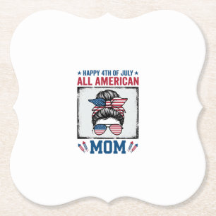 All American Mom 4. Juli Vintage-Shirt-Design_ Untersetzer
