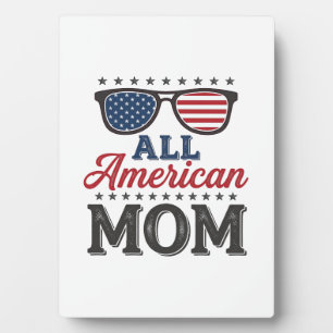 All American Mom Vintage Patriotisches Shirt Desig Fotoplatte