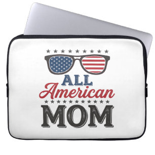 All American Mom Vintage Patriotisches Shirt Desig Laptopschutzhülle