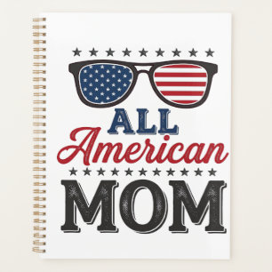 All American Mom Vintage Patriotisches Shirt Desig Planer
