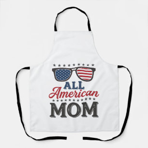 All American Mom Vintage Patriotisches Shirt Desig Schürze