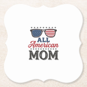 All American Mom Vintage Patriotisches Shirt Desig Untersetzer
