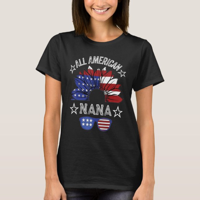 All American Nana 4th Of July Shirt Women Sunflowe (Vorderseite)