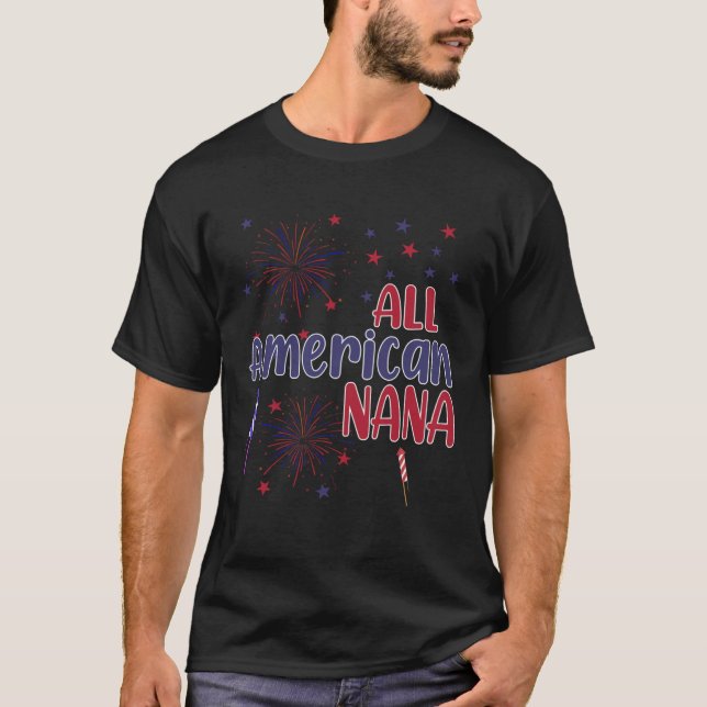 All American Nana Proud USA Independence Day 4th O T-Shirt (Vorderseite)