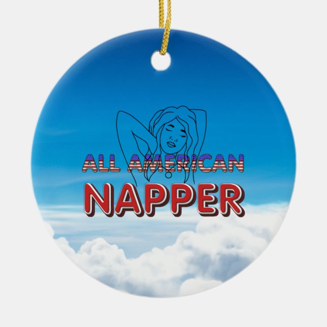 All American Napper Keramik Ornament (Vorne)