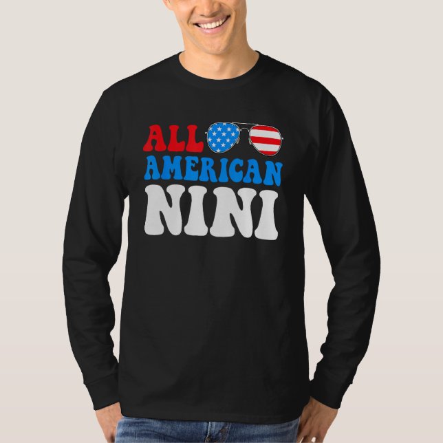 All American Nini American Flag 4th of July Patrio T-Shirt (Vorderseite)
