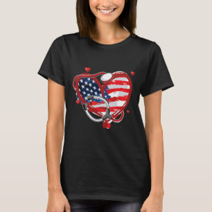 All American Nurse 4. Juli Patriotische USA-Flagge T-Shirt