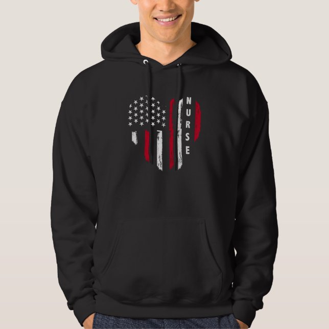 All American Nurse 4th of July Patriotic Hoodie (Vorderseite)