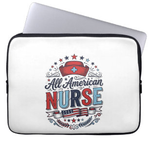 All American Nurse Vintage Patriotisches Shirt Des Laptopschutzhülle