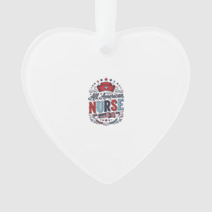 All American Nurse Vintage Patriotisches Shirt Des Ornament