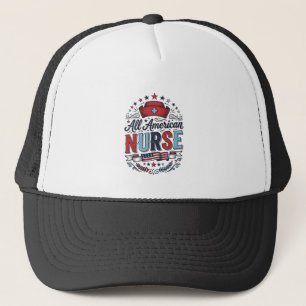 All American Nurse Vintage Patriotisches Shirt Des Truckerkappe